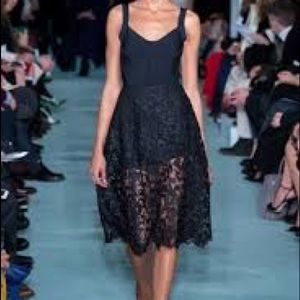 🔻❗️Oscar de la Renta❗️ Silk/Lace Black Dress 4